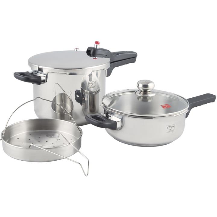 سرویس زودپز پارس استیل مدل Twin Pars Steel Twin Pressure Cooker